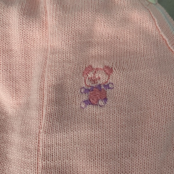 Pink footed baby overalls One Piece romper playsuit size 6-9 months embroidered - Picture 2 of 5